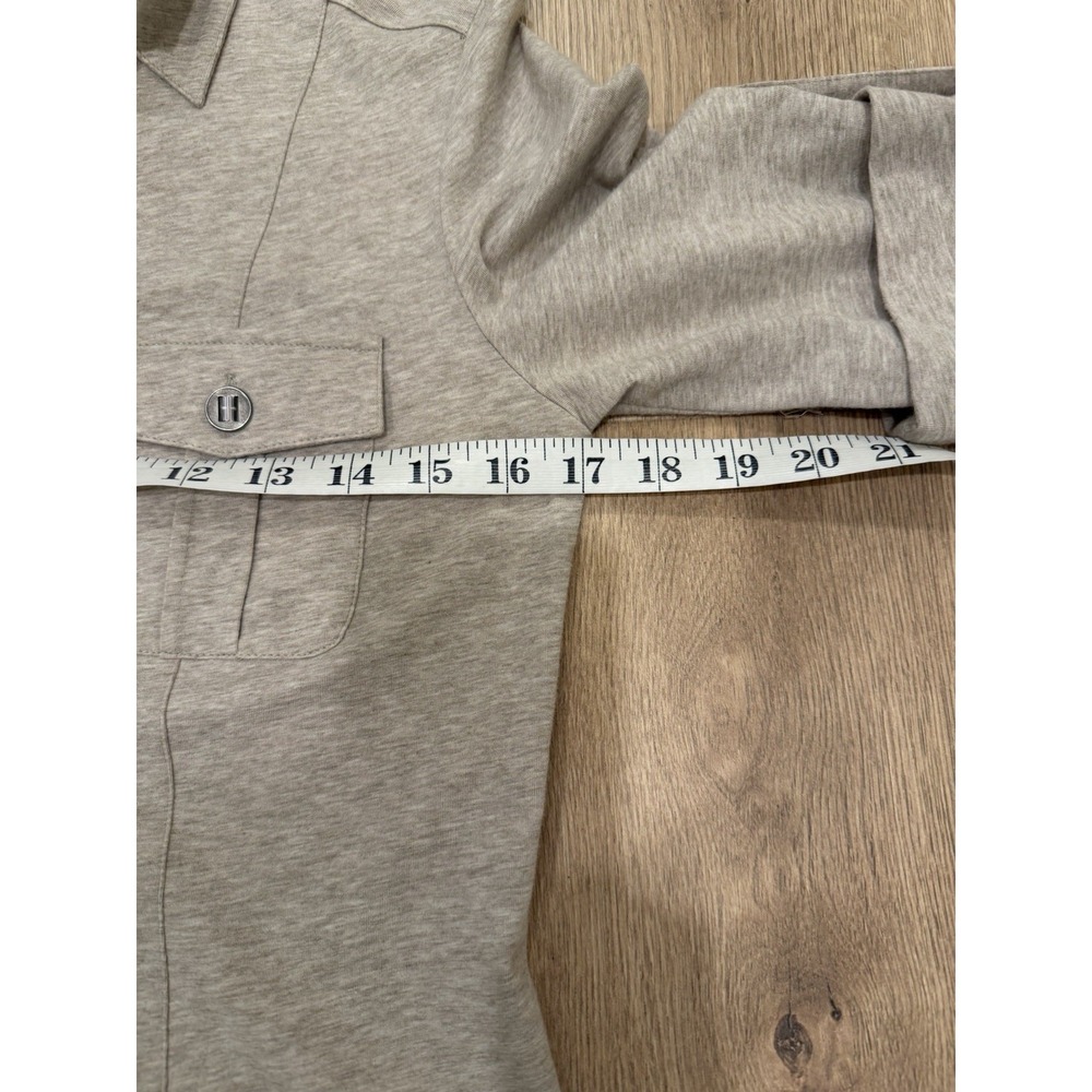 Lafayette 148 Beige Lightweight Camp-Style Shirt Button Down Size P Dry Cleaned - Picture 4 of 6